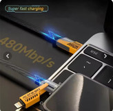 کابل تبدیل مدل USB / USB-C به USB-C / لایتنینگ توزو مدل 4IN1 Flat Wire اصلی - مشکی