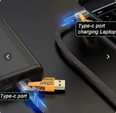 کابل تبدیل مدل USB / USB-C به USB-C / لایتنینگ توزو مدل 4IN1 Flat Wire اصلی - مشکی